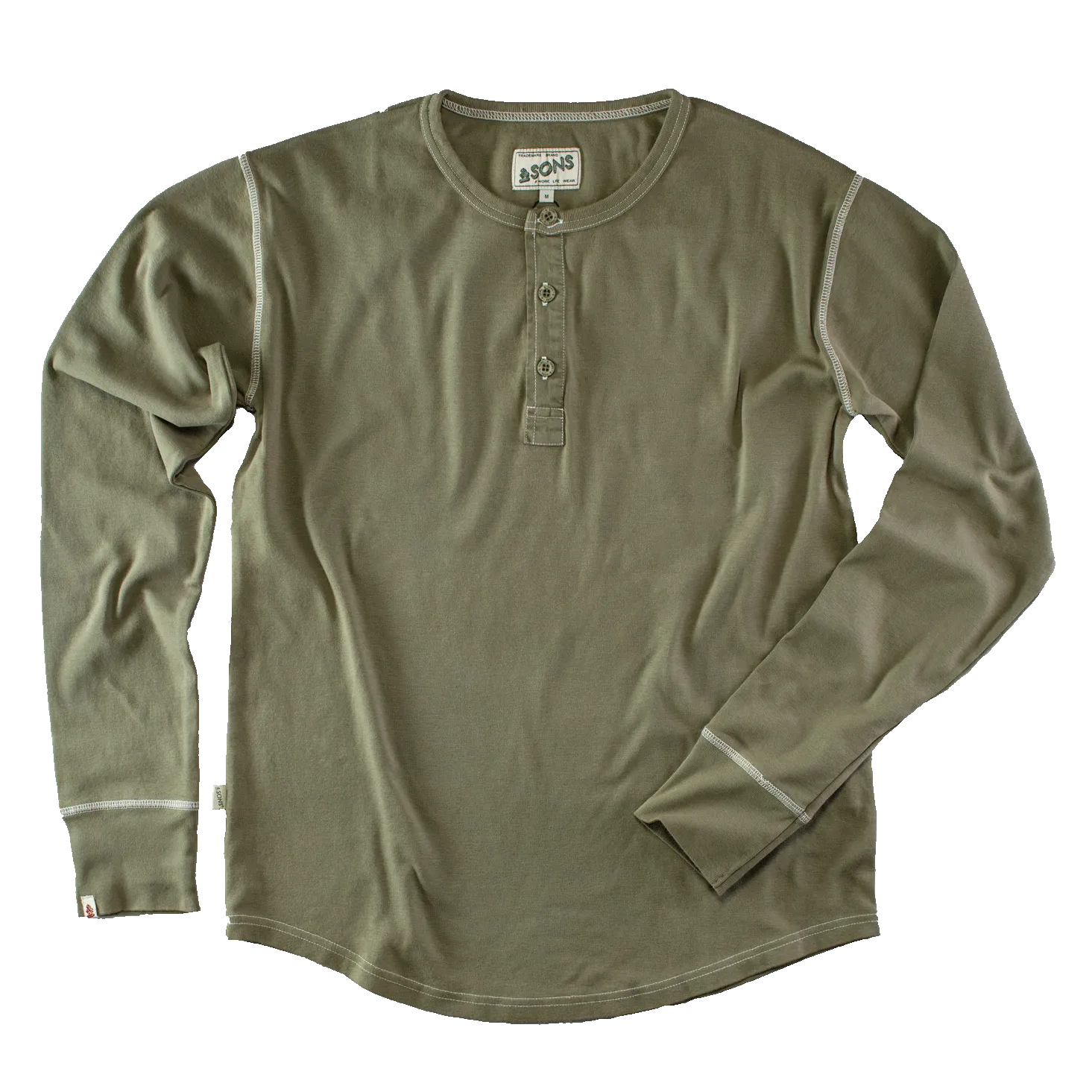 The New Elder Henley Shirt Army Green