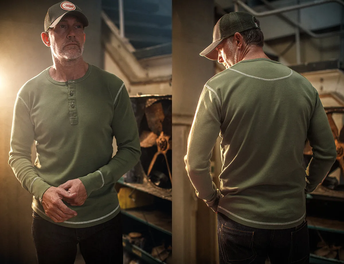 The New Elder Henley Shirt Army Green