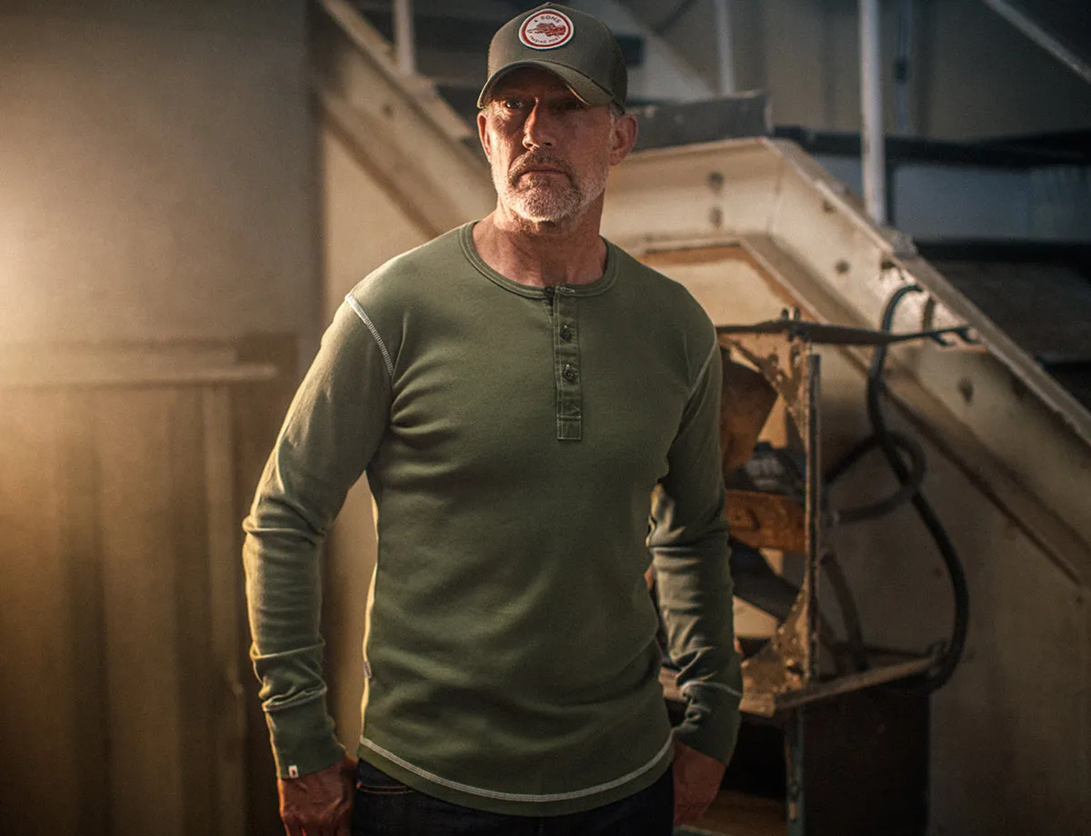 The New Elder Henley Shirt Army Green