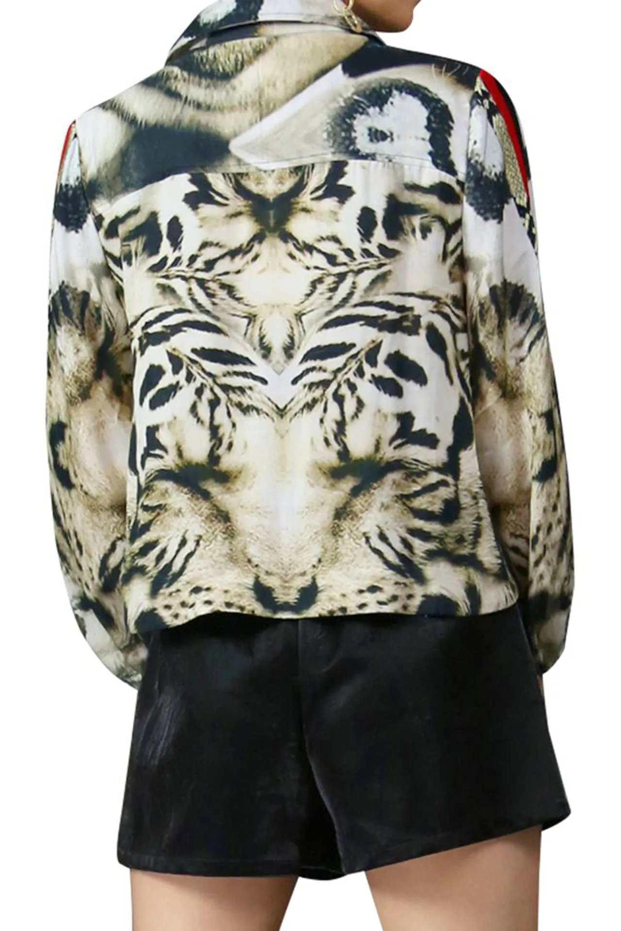 Tiger Print Cropped Jacket