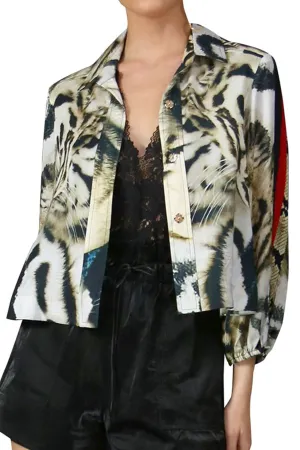 Tiger Print Cropped Jacket