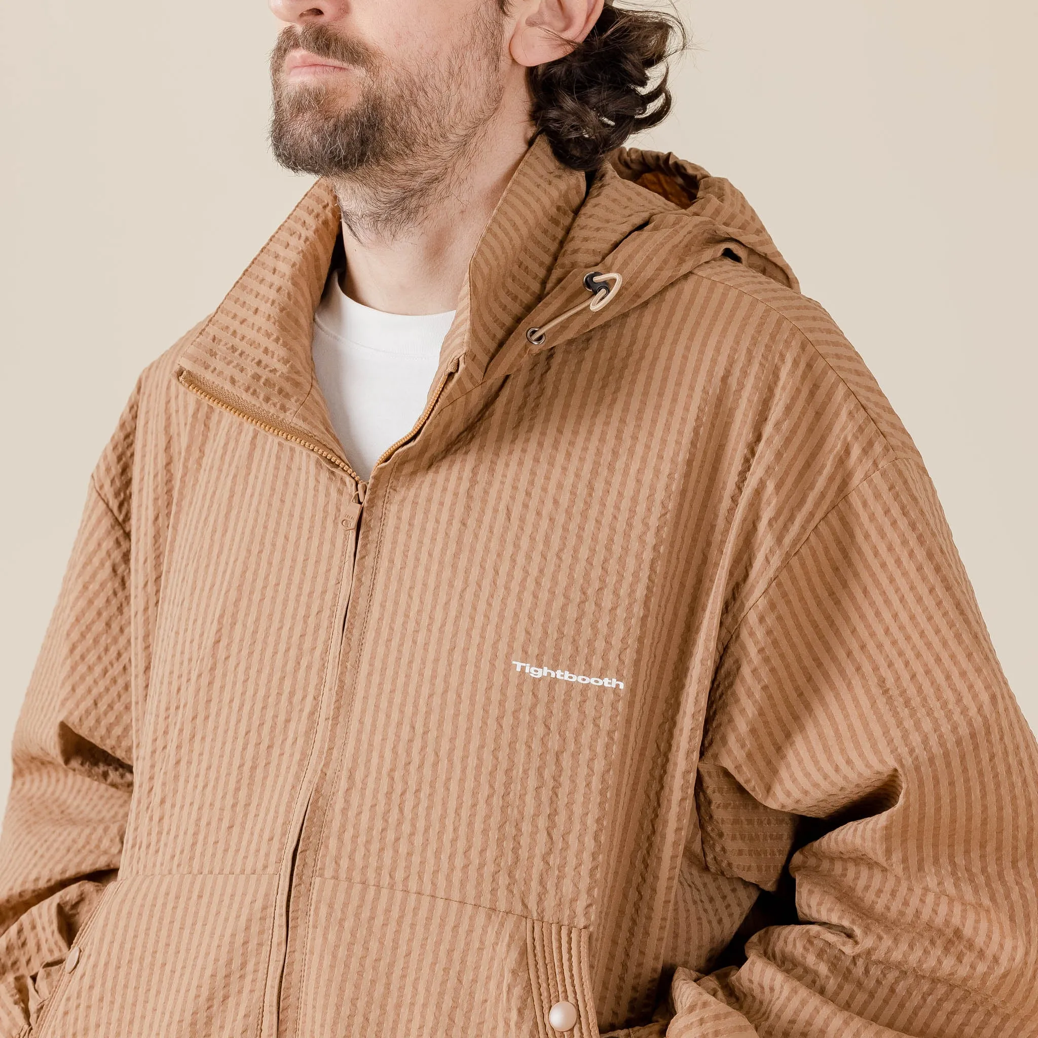 Tightbooth - Seersucker Stripe Track Jacket - Beige