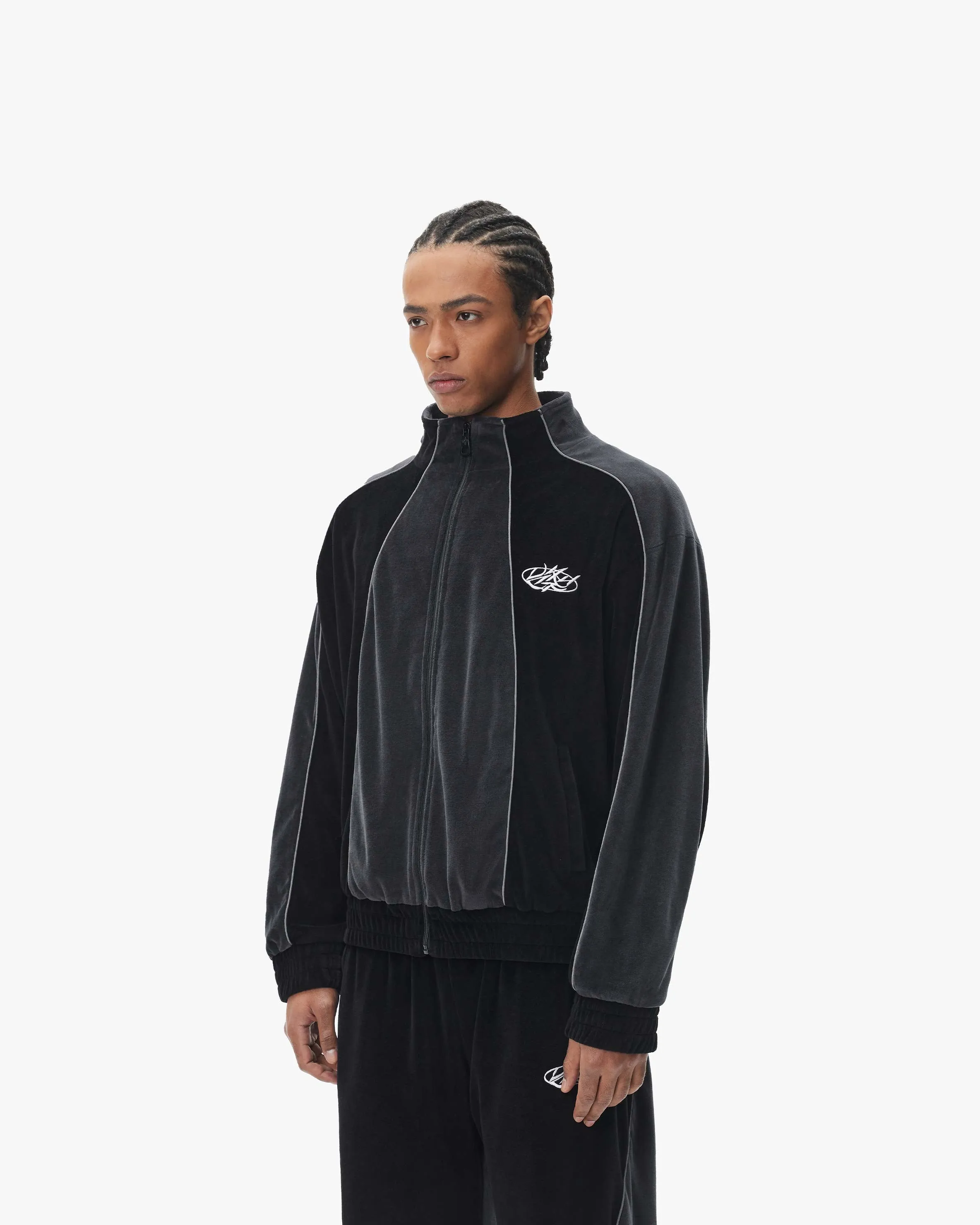 VELOURS TRACK JACKET BLACK