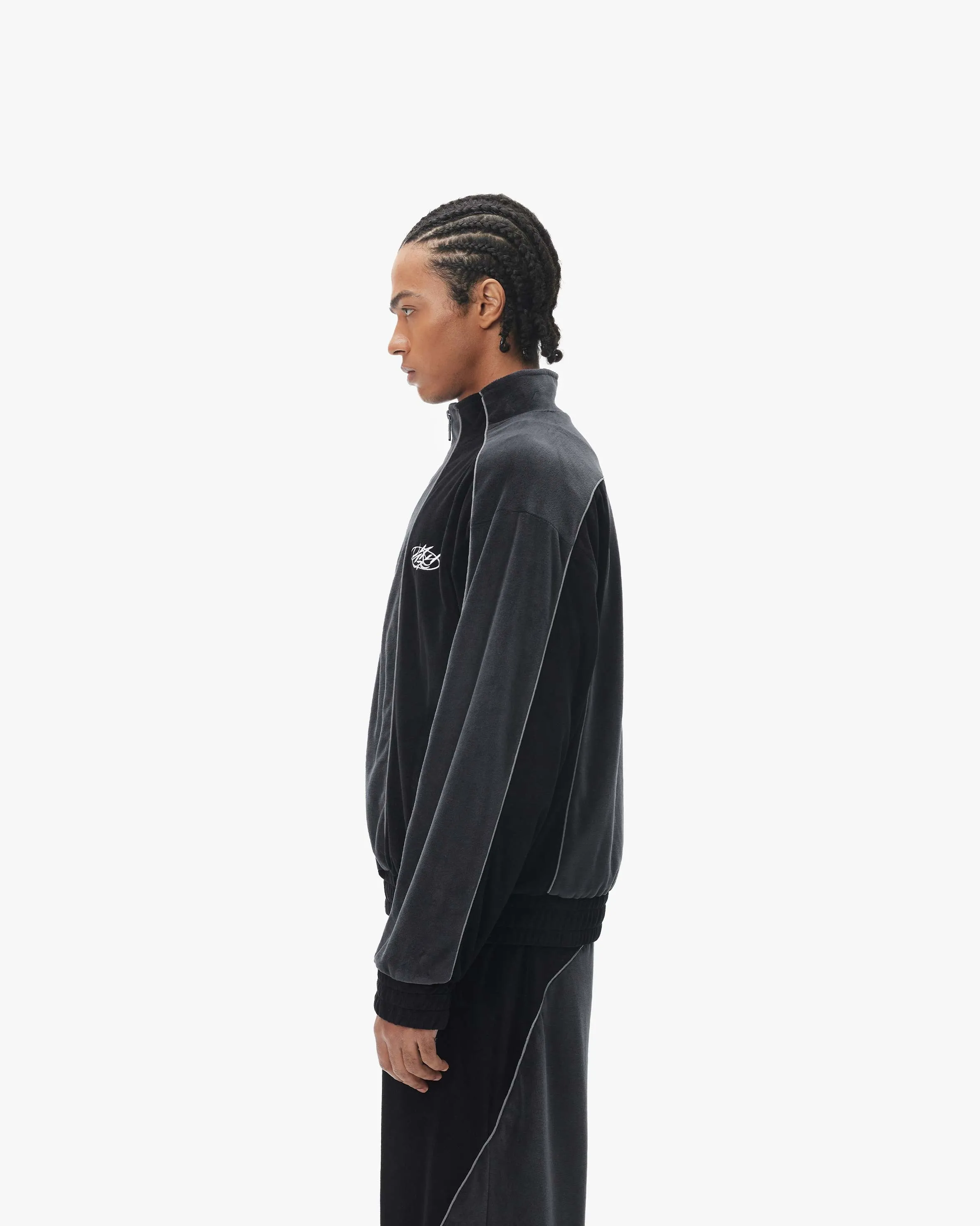 VELOURS TRACK JACKET BLACK