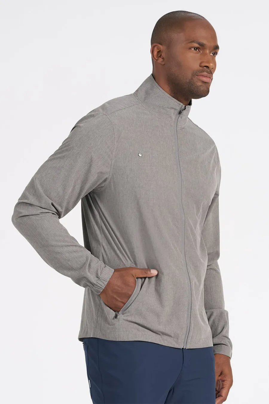 Venture Track Jacket | Grey Linen Texture