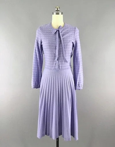 Vintage 80s Day Dress / Lavender Purple