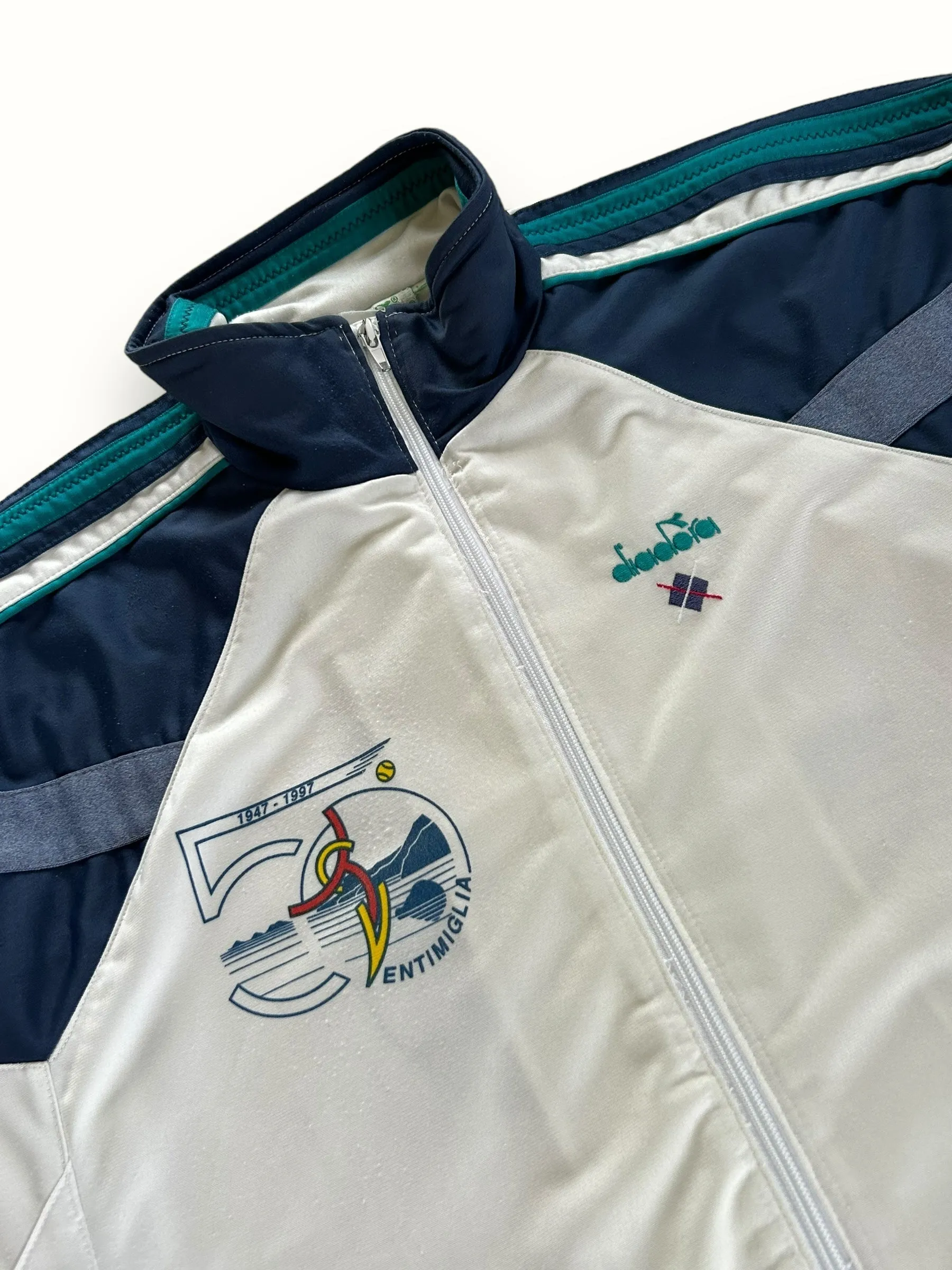 Vintage 90s Diadora Davis cup anniversary track jacket (L)