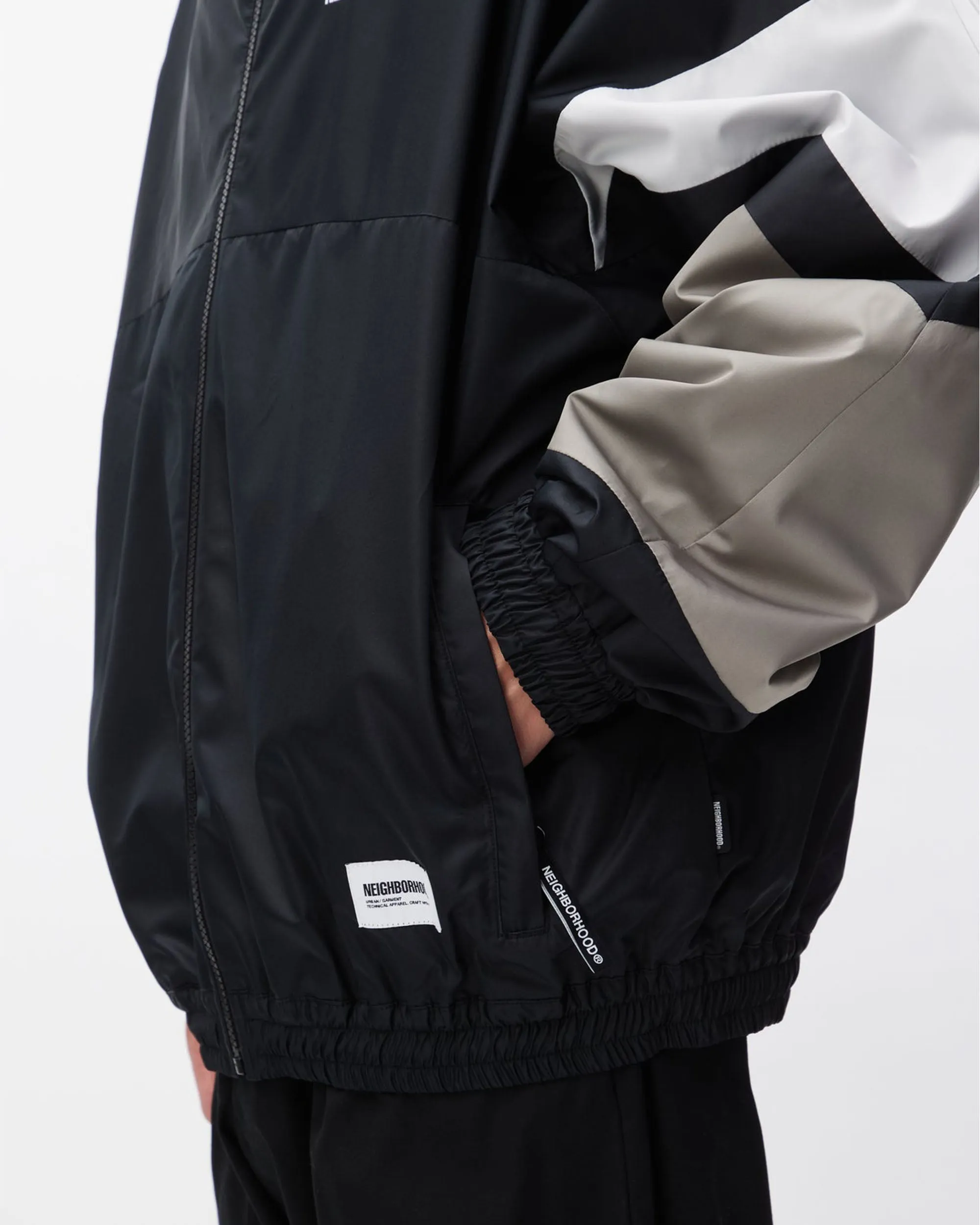 Woven Track Jacket -  Black