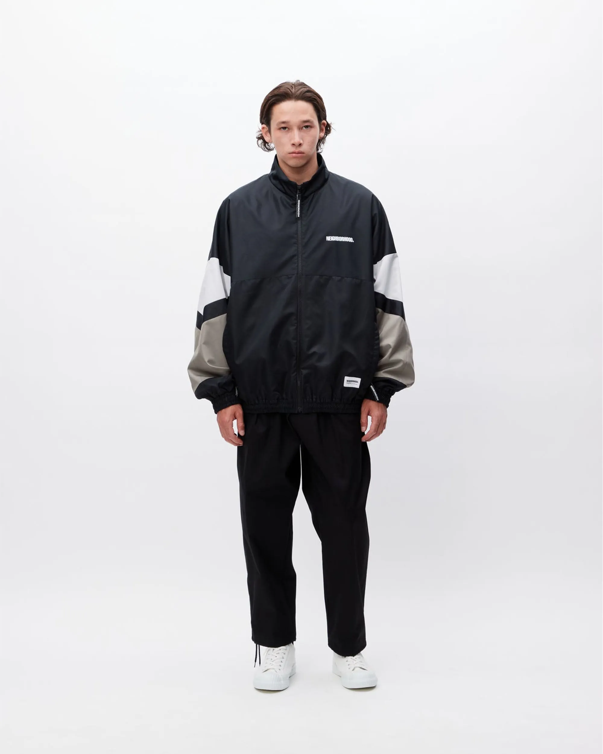 Woven Track Jacket -  Black